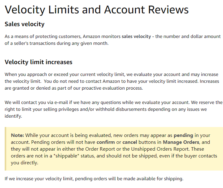velocity limit